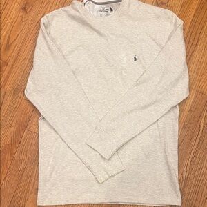 Polo Ralph Lauren Light Gray Long Sleeve Sleepwear Shirt.